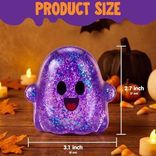 JOYIN 6 PCS Halloween Glitter Ghost Squishy Toys, Slow Rising Squishy Toys, Anxiety Relief Stress Balls, Sensory Toy for Kids Teens, Party Favors, Trick or Treating, Classroom Prize