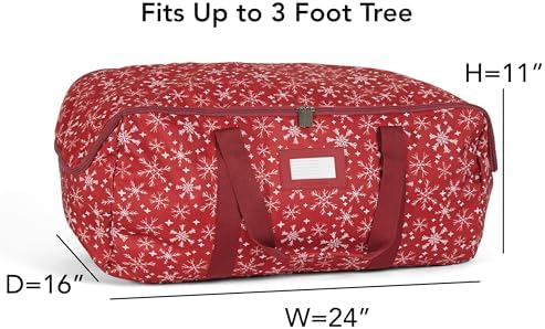 Covermates Christmas Tree Storage Bag, Fits 3 ft Trees, Red Snowflake