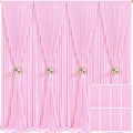 8 Panels Pink Backdrop Curtain for Parties Baby Shower Wrinkle Free Pink Photo Curtains Backdrop Drapes Fabric Decoration for Wedding Birthday Party 40ft(W) x 10ft(H)