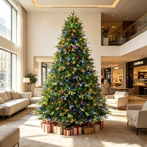 9ft Pre-lit Christmas Tree with Music, Remote Control Xmas Decor