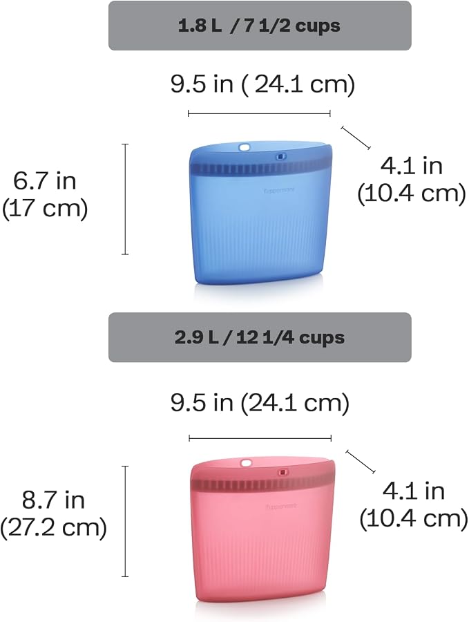 Tupperware Ultimate Silicone 4-Bag Food Storage Set