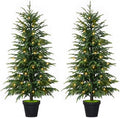 4FT Christmas Tree with Light, Norfolk Pine Tree Decor for Xmas 2 Pack