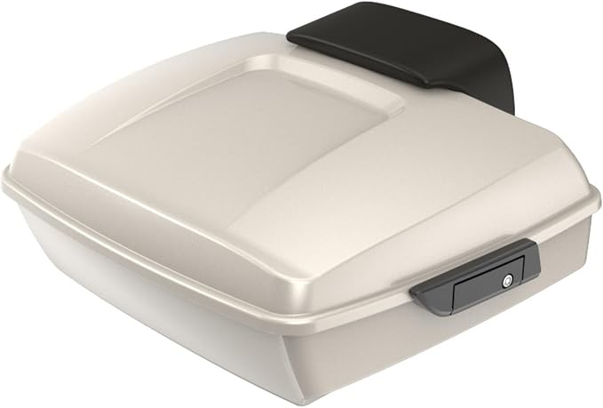 Advanblack Road Glide Tour Trunk Pack White Sand Pearl Chopped Tour Trunk Pack Backrest Pad for '97-'25 Harley Touring Road King Street Glide Electra Glide CVO models