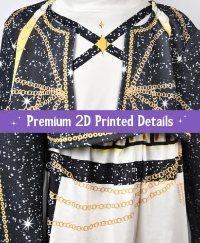 Girls Halloween Costume, Pop Singer Costume, Top Pants with Purple Braid for Cosplay Birthday Party, 4-12 Years