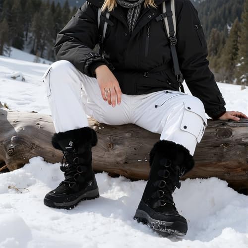 DREAM PAIRS Women's Waterproof Mid Calf Snow Boots
