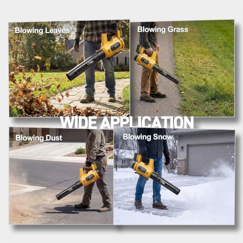 LOSART 750CFM Leaf Blower Cordless with 2x6.0Ah Batteries, Brushless Motor