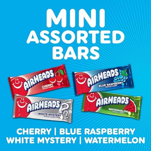 Airheads Mini Candy Bars, Taffy Variety Pack, 12 oz Bag