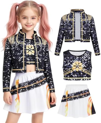 Kids Golden Pop Singer Costume Girls Halloween Costumes Outfit & Accessory