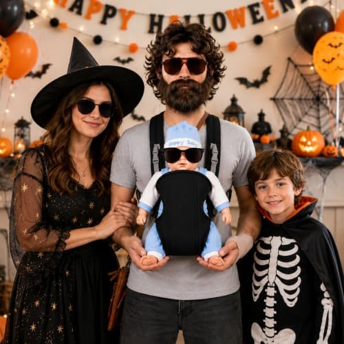 8PCS Halloween Baby Carrier Costume for Men Adult Funny Dad Wig Beard Set