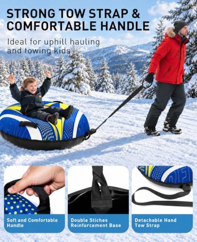 Snow Sled for Kids and Adults, Heavy Duty Snow Tubes for Sledding
