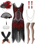 1920s Dresses for Women Flapper Dress Fringes Accessories Vintage Costume