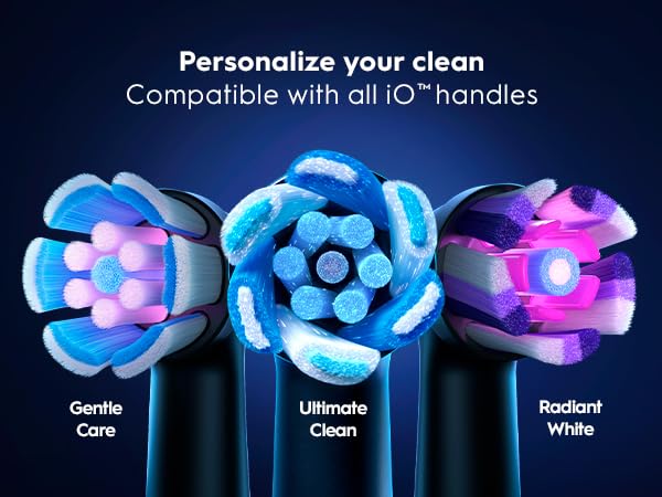 Oral-B Rechargeable Electric Toothbrush, iO9 Genius, 7 Cleaning Modes, Interactive Display, Charging Travel Case, Visible Pressure Sensor, 4 Brush Heads, White Alabaster