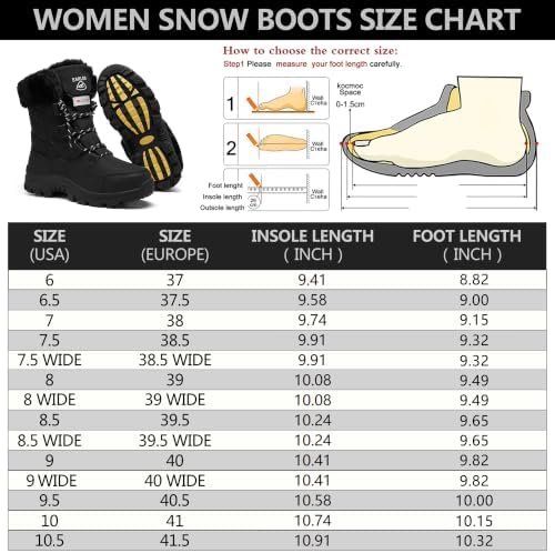 EARLDE Women's Snow Boots Waterproof Mid-Calf Winter Boots