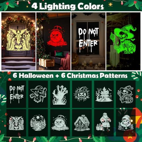 12 in 1 Halloween and Christmas Projector Lights Outdoor Decoration