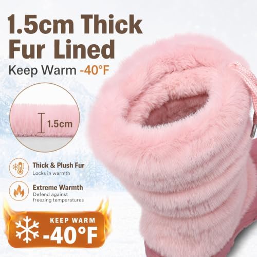 Waterfproof Snow Boots for Women Furry Fuzzy Faux Fur Duck Boots