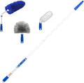 Unger Connect and Clean Dusting Kit with 4' Steel Pole, Features Microfiber Duster, Cobweb and Corner Duster and Wide Blind Duster, High-Access Dusting and Cleaning of Blinds, Windowsils, Cabinets
