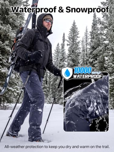 FREE SOLDIER Men's Fleece Lined Pants Softshell Snow Ski Pants