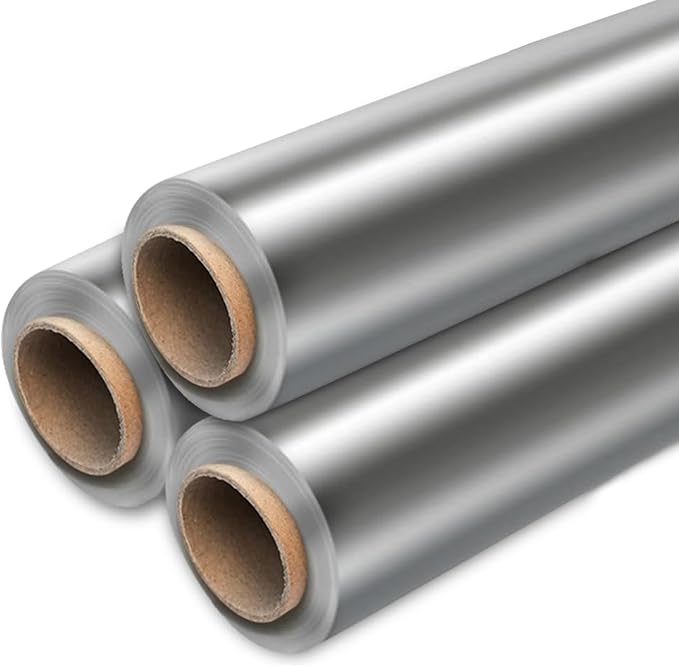 Aluminum Foil Heavy Duty 18 inch Wide, 500 FT Heavy Duty Food Safe Foil Wrap for Cooking, Baking, Grilling, (Pack of 2) Pony Packaging Aluminum Roll 23 Microns Thick - Commercial Grade