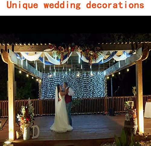 Large Meteor Shower Lights for Christmas Decorations Outdoor, 40-Tube White