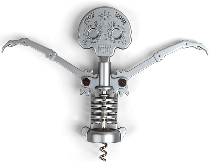 Kikkerland Day of the Dead Corkscrew, Day of Dead, Silver