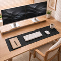Leather Desk Mat 55" x 17", Black Large Desk Pad Protector