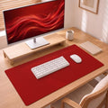 Leather Desk Pad Protector, 31.5" x 15.7", Red Desk Mat