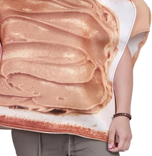 Kute 'n' Adult Peanut Butter and Jelly Costume Set, Funny PB&J Sandwich Halloween Couple Costumes for Women and Men, Set of 2, One Size