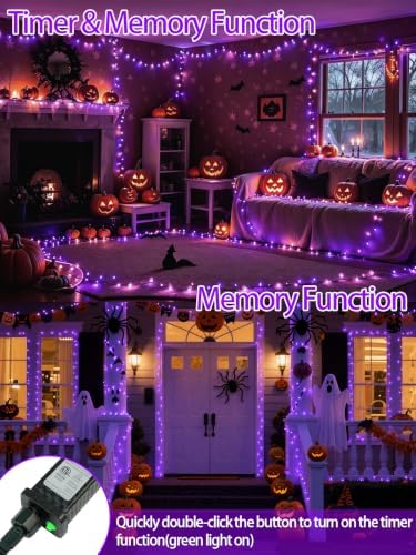 2 Pack 200 LED Halloween Lights 66FT Halloween Decorations String Lights