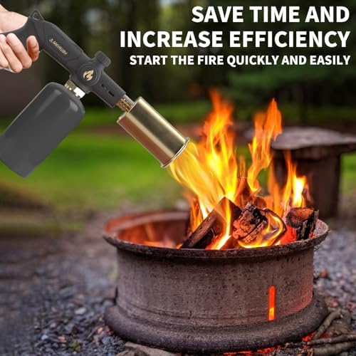 Powerful Propane Torch, Gift for Men Dad, Culinary Blow Kitchen Cooking Torch for Steak Searing, Campfire Charcoal Starter for Blackstone Griddle Accessories (Tank Not included)