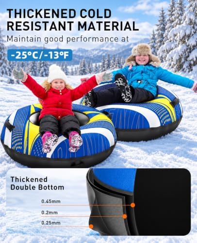 Snow Sled for Kids and Adults, Heavy Duty Snow Tubes for Sledding