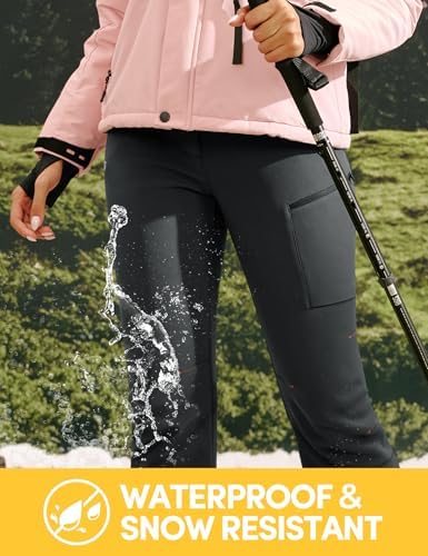 IUGA Snow Ski Pants Womens Waterproof Softshell Fleece Insulated Outdoor