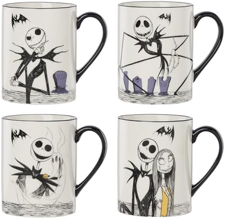 Lenox Nightmare Before Christmas Porcelain Halloween Mug Set for 4