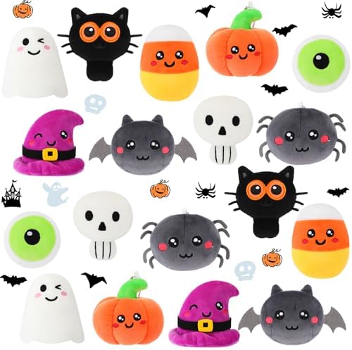 HyDren 18 Pcs Halloween Plush Toy Bulk 4 Inch Halloween