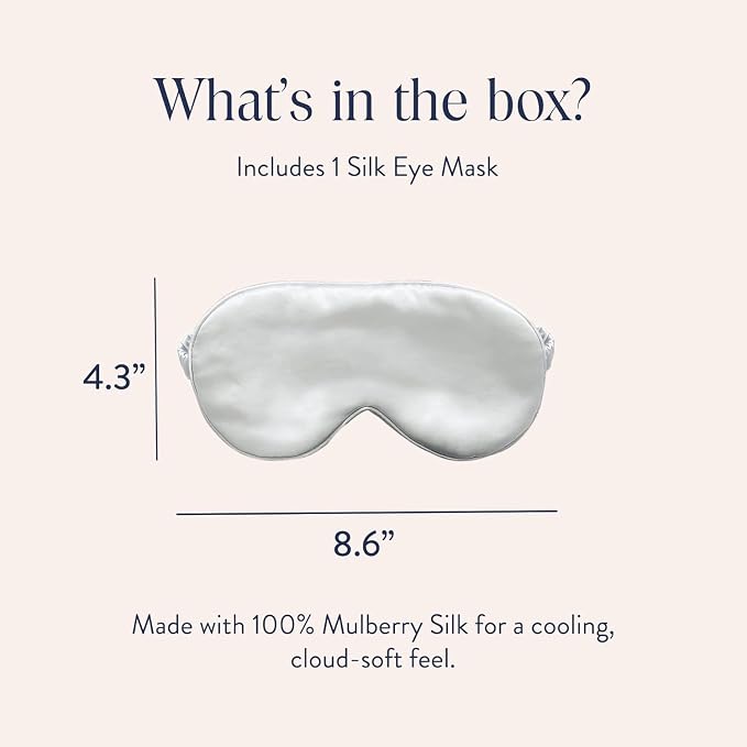 Brooklinen Silk Eye Mask for Sleeping – Ivory, 100% Mulberry Silk Sleep Mask with Soft Elastic Strap, Machine Washable, Breathable & Cool-to-the-Touch – Ideal for Sleeping & Traveling