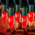 Minetom C9 Christmas Lights Outdoor, 50FT 50 Red Bulbs String Lights