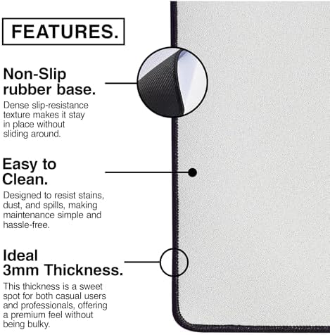 MPCO. Orignal Gaming Desk Pad, 36" x 17" Duraglyde Fabric Non-Slip Desk Mat