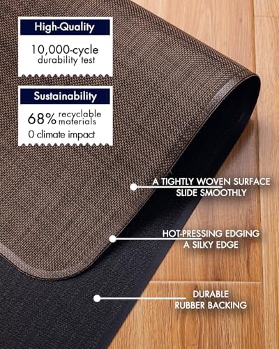 BARoyal Office Chair Mat for Hardwood Floor Under Desk Computer Rolling Chair Mat for Wood/Tile Floor Non-Slip Heavy Duty Desk Rug PVC Plastic Hard Floor Protector 36" x 48"(Coffee)