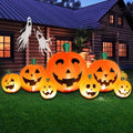 Halloween Inflatable Pumpkin Outdoor Decoration, 8.5 FT Long Inflatable Pumpkin Lanterns with Build-in LED Lights, Blow Up 7 PCS Pumpkins Patch for Halloween Party Indoor Garden Lawn Yard Decor