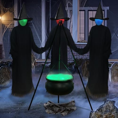 Halloween Decorations Outdoor - Large Witches Cauldron on 54" Tripod