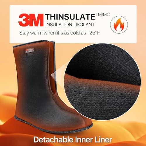FREE SOLDIER Men's Waterproof Winter Shell Snow Boots with Removable Liner