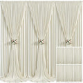 6 Panels Beige Backdrop Curtain for Wedding Parties Wrinkle Free Beige Photo Curtains Backdrop Drapes Fabric Decoration for Baby Shower Photoshoot 30ft(W) x 10ft(H)