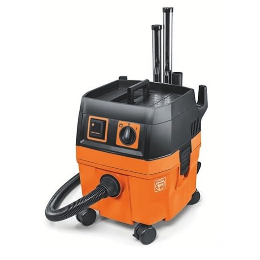 Fein Turbo I Wet/Dry Shop Vac Dust Extractor - 5.8-Gal, 151 CFM Suction, Quiet 66 dB, Anti-Static System, 25 ft Cord, 13 ft Hose, Tool-Activated for Jobsite & Workshop - 92035060090