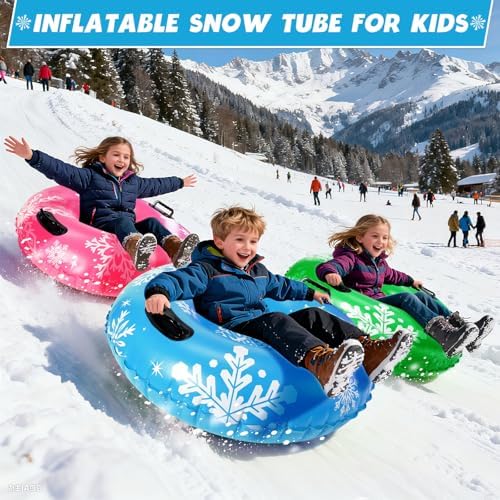 ZMLM Snow Tube for Sledding -2 Pack/3 Pack 36" Inflatable Snow Sled for Kids and Adults Heavy Duty Blow Up Tube with Handles Outdoor Winter Toys Gift for Sport Supplies