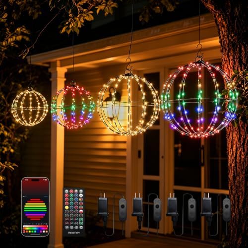 Smart Christmas Ball Lights, 13" & 11" Outdoor Hanging Christmas Decoration