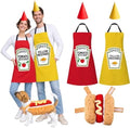 5 Pcs Ketchup Mustard Couples Costumes and Pet Hot Dog Costume