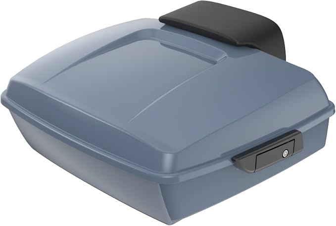Advanblack Road Glide Tour Trunk Pack Gunship Gray Chopped Tour Trunk Pack Backrest Pad for '97-'25 Harley Touring Road King Street Glide Electra Glide CVO models