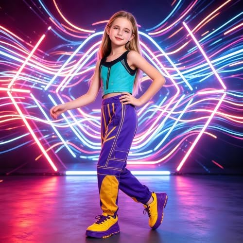 Girls Pop Star Heroine Costume Kids Halloween Fantasy Stage Cosplay