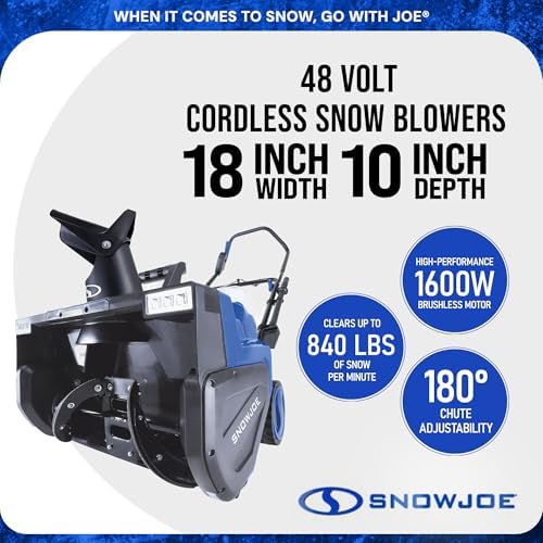 Snow Joe Cordless Snow Blower, 2X Batteries, Dual-Port Charger, 24V-X2-SB22
