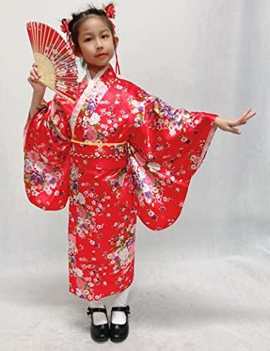 Japanese Traditional Dress Kimono Robe for Kids Girls Costume