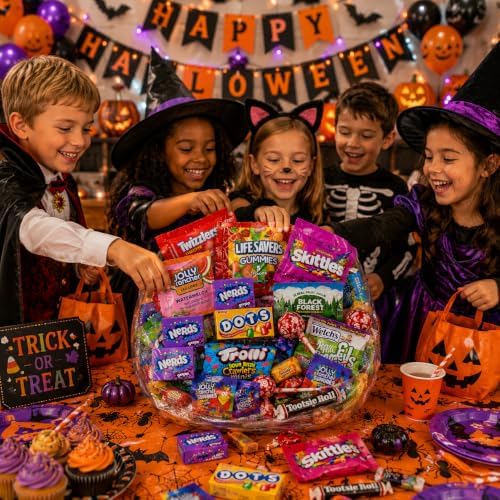 Halloween Bulk Candy Variety Pack - 8lb Halloween Candy Individually Wrapped - Assorted Candy for Trick or Treat, Party Favors, Goodie Bags & Office Snacks - Pinata Candy Assortment - 8 Pound Box of Candy